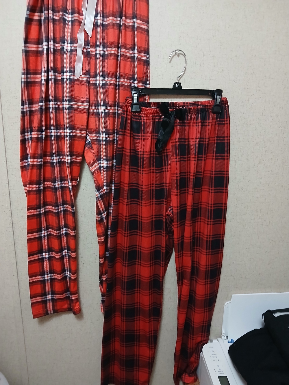 Red Black Plaid Lounge Pants Set